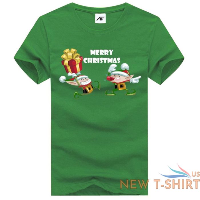 mens merry christmas elf gift wrap print t shirt kids short sleeve fancy top 2.jpg