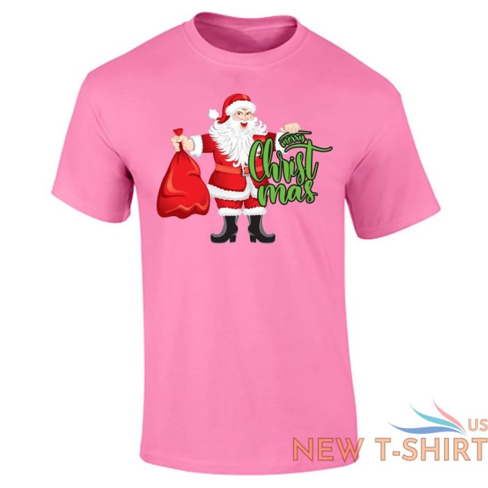 mens merry christmas print tshirt boys santa gift cotton tee novelty xmas top 1.jpg