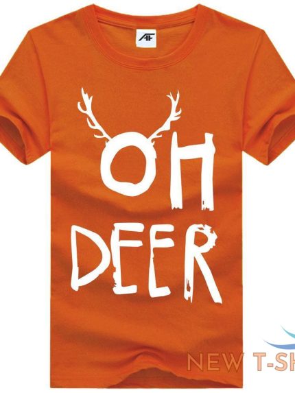 mens oh deer print christmas t shirt childrens xmas gift party wear top tees 0.jpg