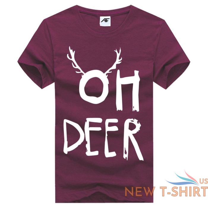 mens oh deer print christmas t shirt childrens xmas gift party wear top tees 2.jpg