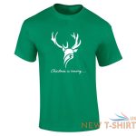 mens reindeer christmas is coming print t shirt crew neck cotton top tees 1.jpg