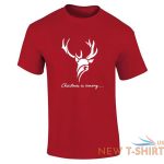 mens reindeer christmas is coming print t shirt crew neck cotton top tees 2.jpg