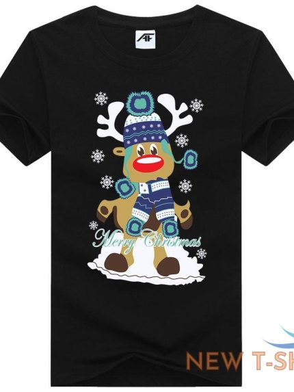 mens reindeer merry christmas printed t shirt boys crew neck novelty xmas top 0.jpg