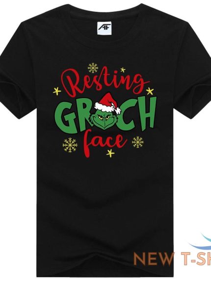 mens resting grinch face print christmas kids t shirt xmas festive top tees 1.jpg