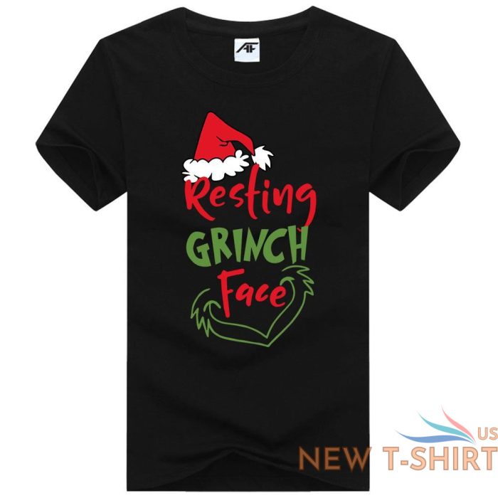 mens resting grinch face print christmas t shirt kids xmas festival top tees 2.jpg