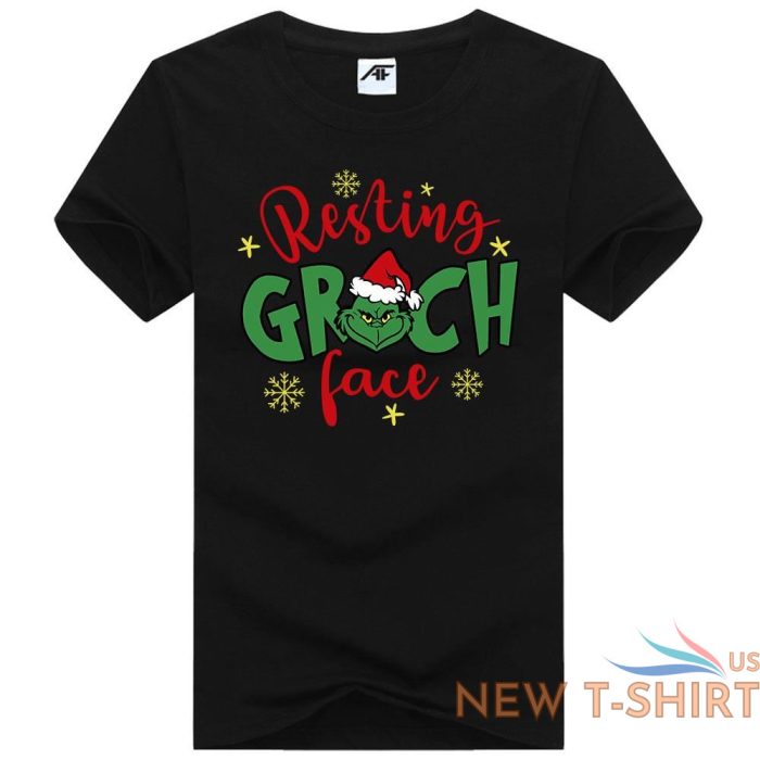 mens resting grinch face print christmas t shirt kids xmas festive top tees 2.jpg