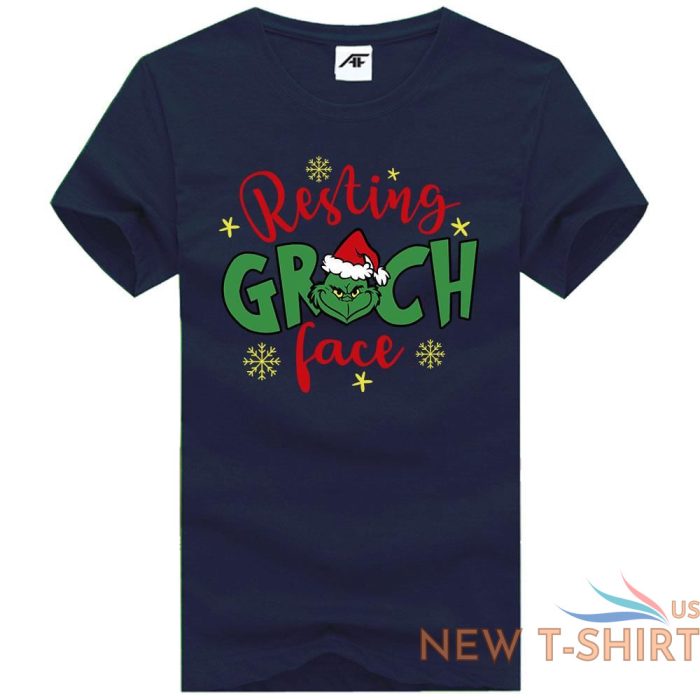 mens resting grinch face print christmas t shirt kids xmas festive top tees 7.jpg