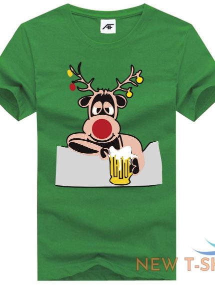 mens sad deer xmas printed t shirt boys short sleeve novelty party top tees 1.jpg