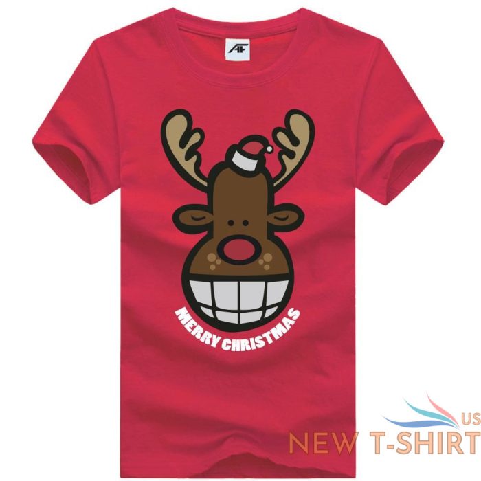 mens sad deer xmas printed t shirt boys short sleeve novelty party top tees 2.jpg