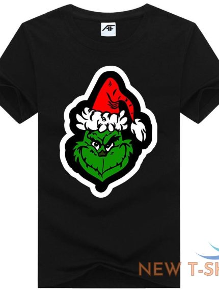 mens the grinch face print christmas t shirt kids xmas party wear shirt 1.jpg