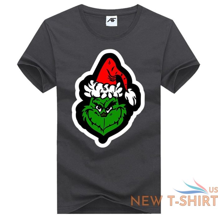 mens the grinch face print christmas t shirt kids xmas party wear shirt 2.jpg