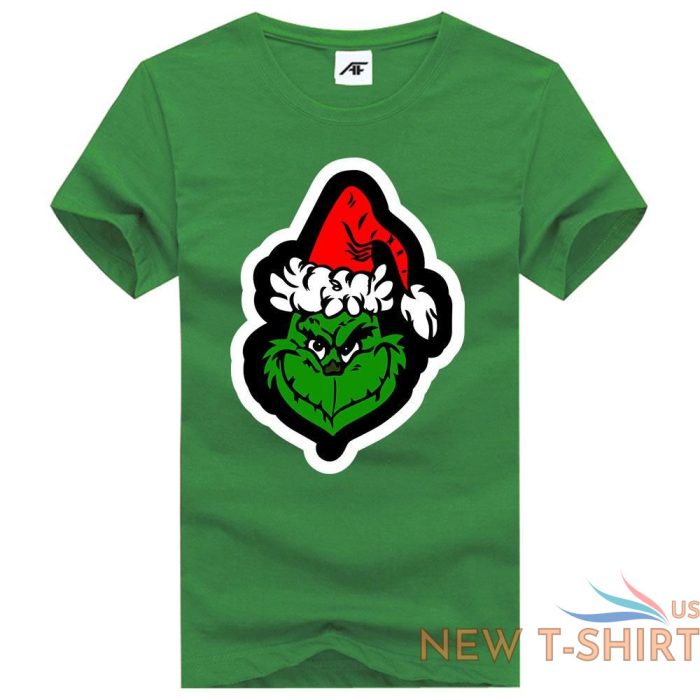 mens the grinch face print christmas t shirt kids xmas party wear shirt 3.jpg