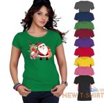 merry christmas santa reindeer top printed tshirt womens short sleeve tee 2.jpg