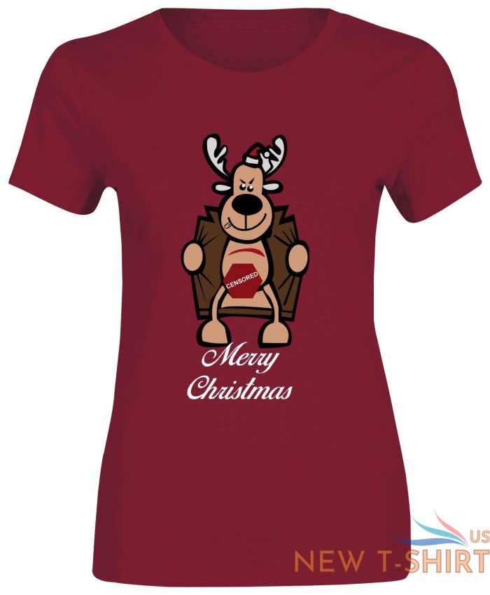 merry christmas sexy reindeer top printed tshirt womens short sleeve tee lot 5 1.jpg