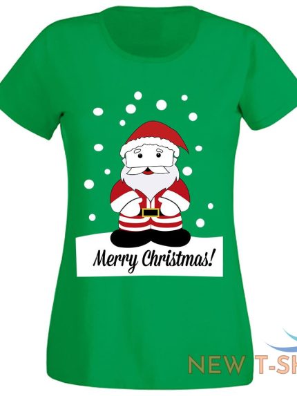 merry christmas xmas printed t shirt ladies girls 100 cotton short sleeve top 1.jpg