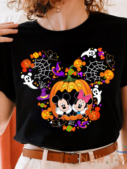 mickey and minnie in pumpkin happy halloween spooky vibes tshirt women 0.png