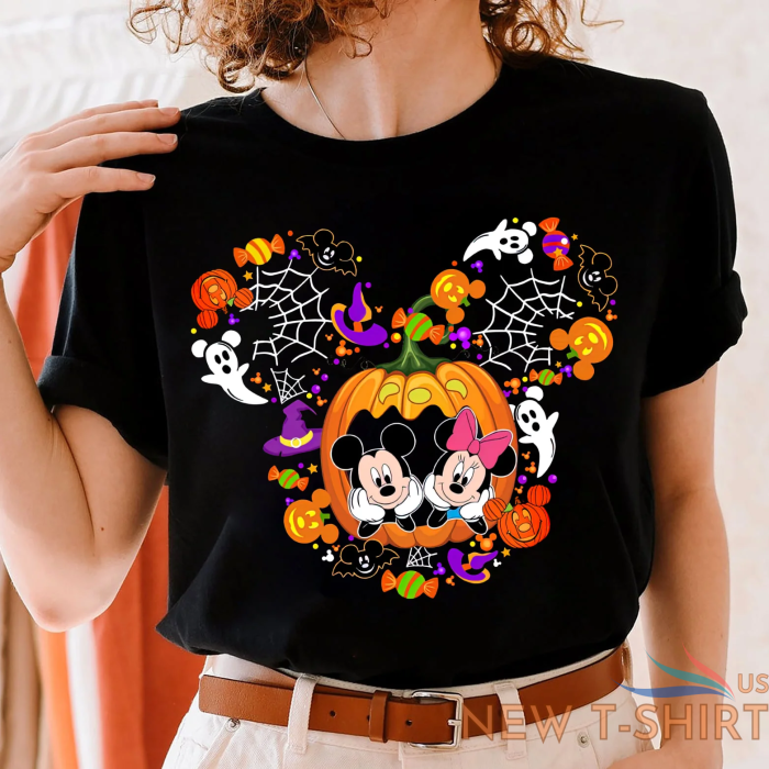 mickey and minnie in pumpkin happy halloween spooky vibes tshirt women 0.png