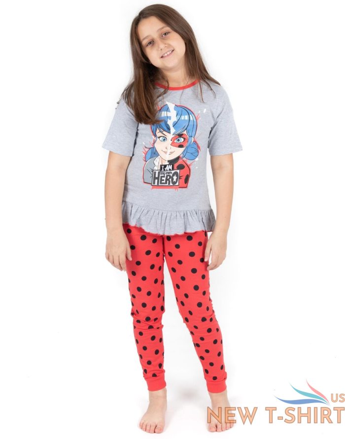 miraculous pyjamas girls ladybug superhero t shirt long or shorts pjs 2.jpg