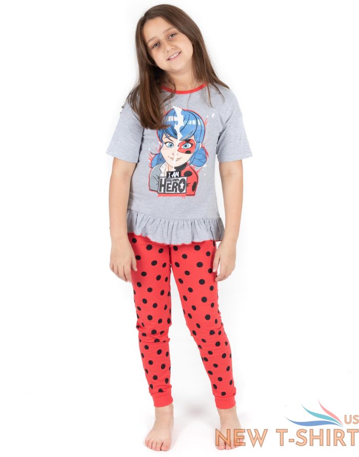 miraculous pyjamas girls ladybug superhero t shirt long or shorts pjs 9.jpg