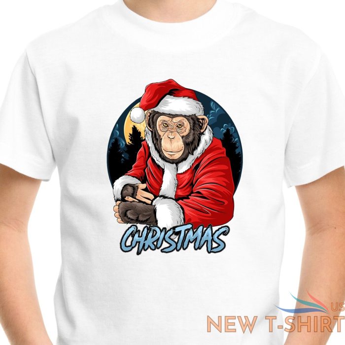 monkey santa christmas t shirt kids mens boys girls womens novelty xmas gift 0.jpg