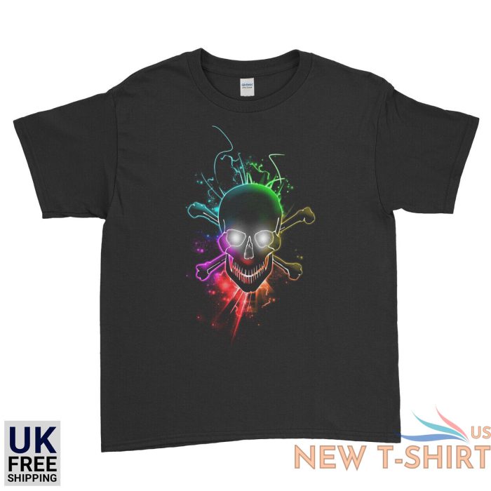 neon skull halloween scary horror gothic t shirt mens ladies t shirt kids 4.jpg