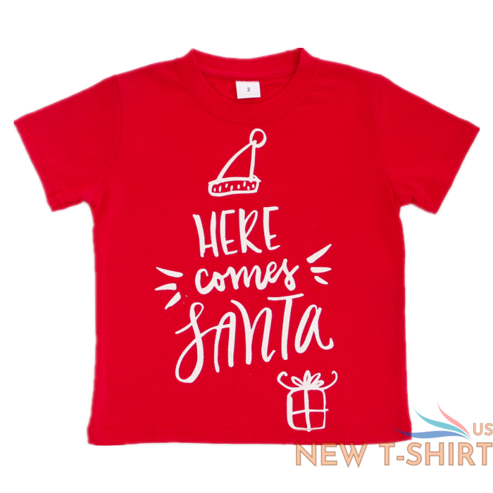 new kids christmas xmas t shirt tee tops 100 cotton boys girls gift red white 7.png