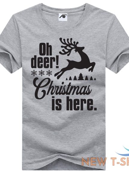 oh deer christmas is here printed t shirt ladies girls crew neck top tees 0.jpg