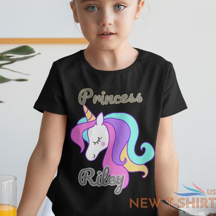 personalised kids little girls t shirt printed name cute unicorn kitty mermaid 6 1.jpg