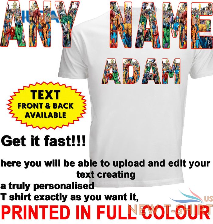 personalised t shirt marvel name word art print gift keepsake birthday christmas 1.jpg