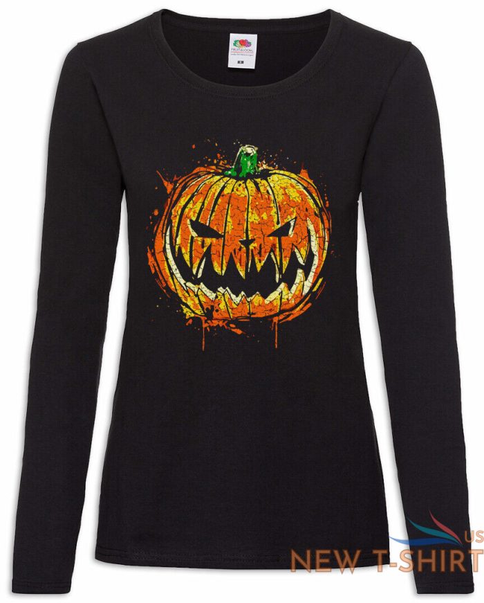 pumpkin head women s long sleeve t shirt halloween witch black magic pumpkin face 0.jpg