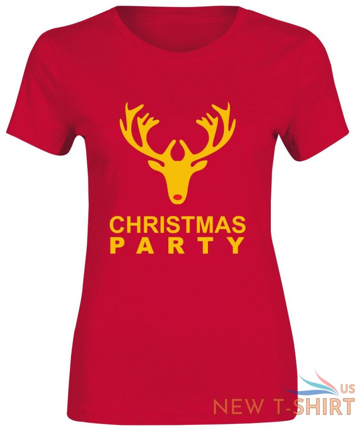 reindeer christmas party print t shirt cotton tee girls women short sleeve top 3.jpg