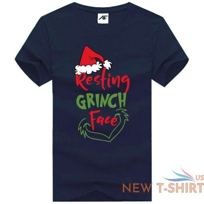 resting grinch face print womens christmas t shirt girls short sleeve xmas shirt 6.jpg