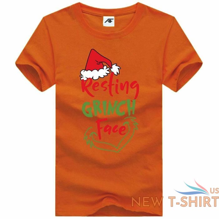 resting grinch face print womens christmas t shirt girls short sleeve xmas shirt 7.jpg