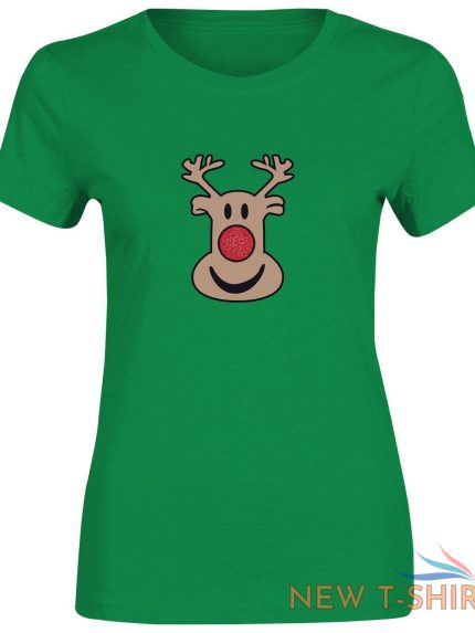 rudolph christmas print reindeer t shirt girls short sleeve top women cotton tee 0.jpg