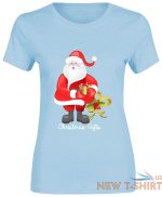 santa christmas gifts print tshirt girls womens short sleeve cotton tee gym lot 1.jpg