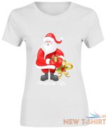 santa christmas gifts print tshirt girls womens short sleeve cotton tee gym lot 9.jpg