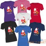 santa christmas gifts print tshirt girls womens short sleeve cotton tee lot 0.jpg