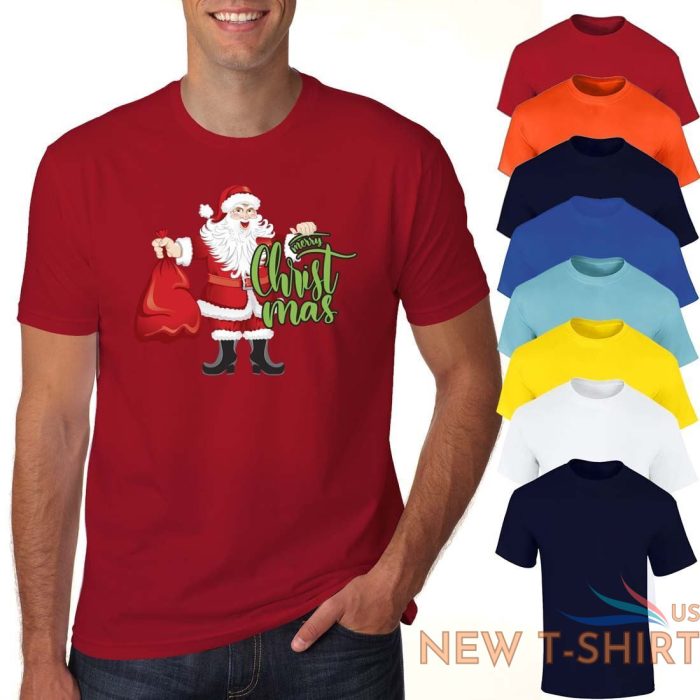 santa claus gift print top mens boys t shirt short sleeve christmas tee top 0.jpg