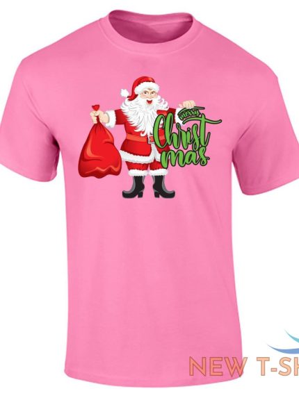santa claus gift print top mens boys t shirt short sleeve christmas tee top 1.jpg