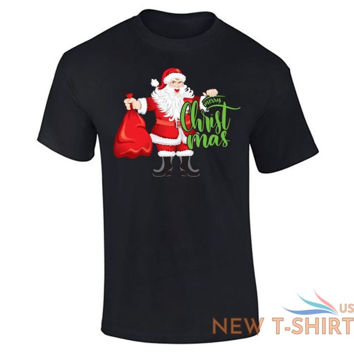 santa claus gift print top mens boys t shirt short sleeve christmas tee top 2.jpg