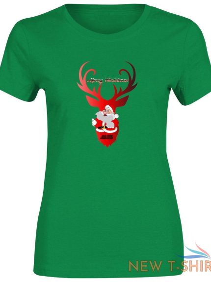 santa reindeer printed women merry christmas t shirt girls short sleeve top tee 0.jpg