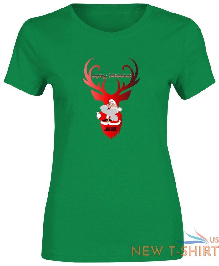 santa reindeer printed women merry christmas t shirt girls short sleeve top tee 0.jpg