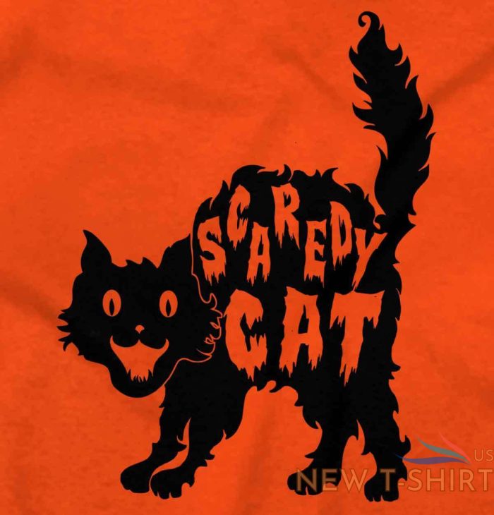 scaredy cat halloween trick treat spooky womens short sleeve crewneck tee 1.jpg