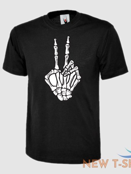 skeleton peace hand printed hippie love funny unisex adults halloween gift top 1.jpg