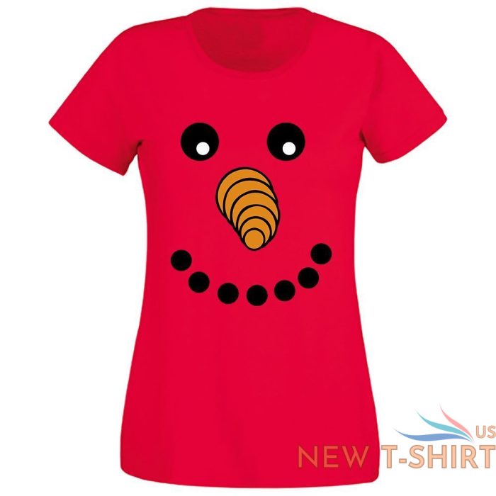 snowman face design xmas t shirt womens girl casual sports festival top tees 0 1.jpg