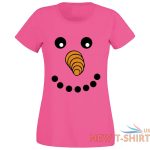 snowman face design xmas t shirt womens girl casual sports festival top tees 4 1.jpg