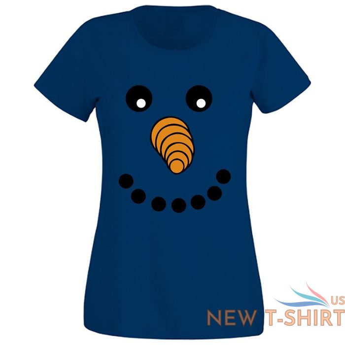 snowman face design xmas t shirt womens girl casual sports festival top tees 8 1.jpg