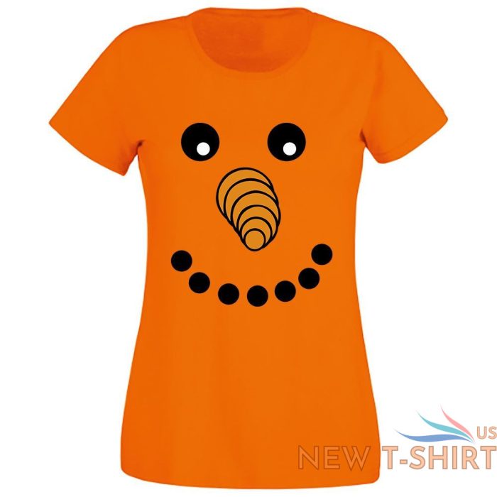 snowman face design xmas t shirt womens girl casual sports festival top tees 9 1.jpg