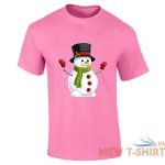 snowman hat christmas print t shirt mens boys short sleeve gym cotton tee lot 1.jpg