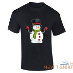 snowman hat christmas print t shirt mens boys short sleeve gym cotton tee lot 2.jpg